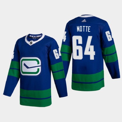 Vancouver Vancouver Canucks #64 Tyler Motte Men's Adidas 202021 Authentic Player Alternate Stitched NHL Jersey Blue